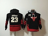 Youth Bulls 23 Michael Jordan Black All Stitched Hooded Sweatshirt